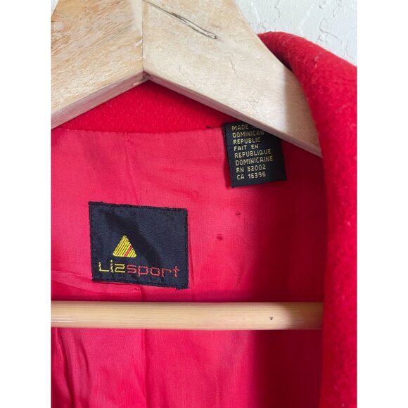Vintage 90s Liz Sport Blazer Bright Red Wool Size 10 Academia - Picture 6 of 10